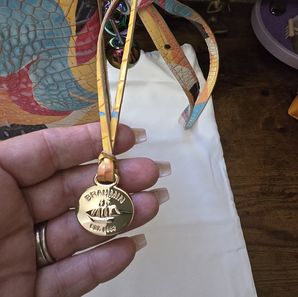 Brahmin Vibrant Patchwork Leather Shoulder/Crossb… - image 4